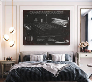 Cutler West Doc Harris Stadium Blueprint - Camas Papermakers Fan