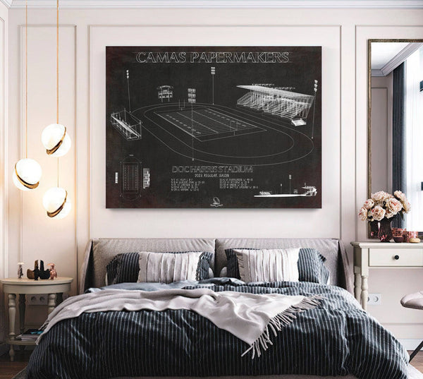 Cutler West Doc Harris Stadium Blueprint - Camas Papermakers Fan