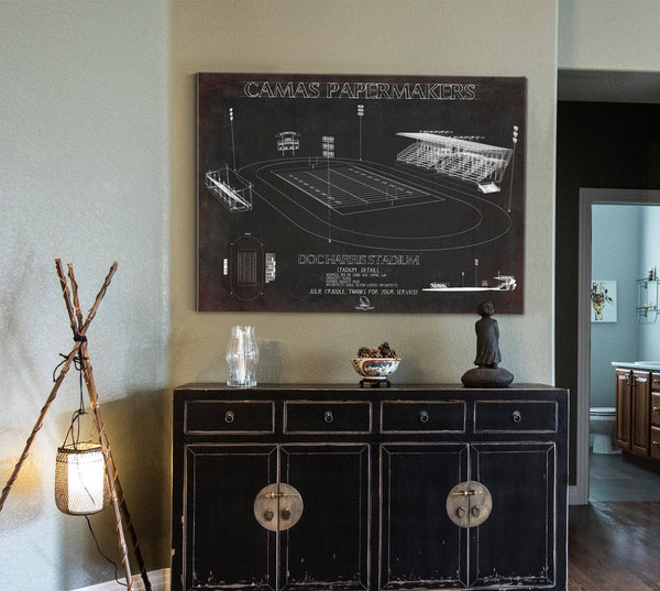 Cutler West Doc Harris Stadium Blueprint - Camas Papermakers Fan