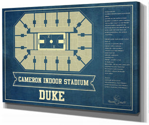 Cutler West Duke Blue Devils - Cameron Indoor Stadium Seating Chart - College Basketball Blueprint Art