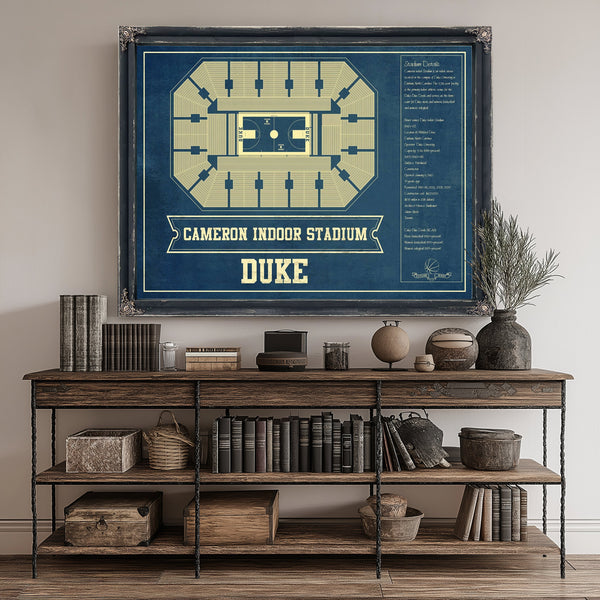 Duke Blue Devils - Cameron Indoor Stadium Seating Print canvas print size guide 24x18 36x24 48x36 inches