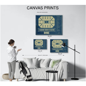 Duke Blue Devils - Cameron Indoor Stadium Seating Print displayed on a wall