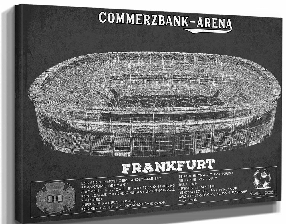 14" x 11" / Stretched Canvas Wrap Cutler West Eintracht Frankfurt FC - Commerzbank-Arena Soccer Print