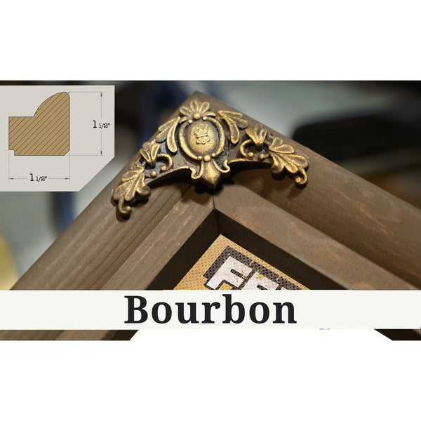 Bourbon frame corner detail, 1.5 inch ornate wood moulding, Ferrari 125 F1 Formula One Blueprint Art Print