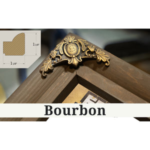 Bourbon frame corner detail, 1.5 inch ornate wood moulding, Ferrari 250 Testa Rossa Blueprint Art Print