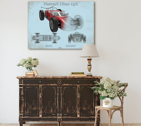 Cutler West Ferrari Dino 156 F1 Original Blueprint Art