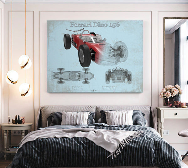 Cutler West Ferrari Dino 156 F1 Original Blueprint Art