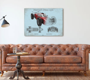 Cutler West Ferrari Dino 156 F1 Original Blueprint Art