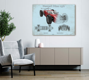 Cutler West Ferrari Dino 156 F1 Original Blueprint Art