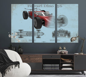 Cutler West Ferrari Dino 156 F1 Original Blueprint Art