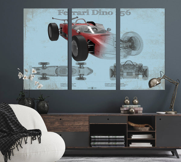 Cutler West Ferrari Dino 156 F1 Original Blueprint Art
