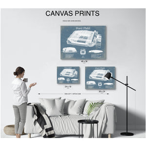 Ford Field - Detroit Lions NFL Stadium Print displayed on a wall