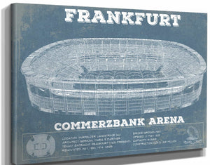 14" x 11" / Stretched Canvas Wrap Cutler West Frankfurt FC Commerzbank Arena Blueprint