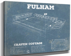 14" x 11" / Stretched Canvas Wrap Cutler West Fulham Football Club Craven Cottage - Vintage Soccer Print