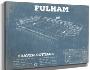 14" x 11" / Stretched Canvas Wrap Cutler West Fulham Football Club Craven Cottage - Vintage Soccer Print