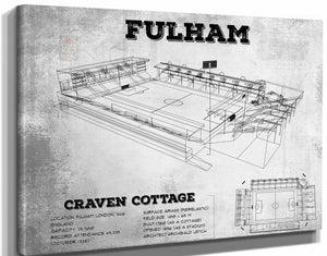 14" x 11" / Stretched Canvas Wrap Cutler West Fulham Football Club Craven Cottage Vintage Soccer Print