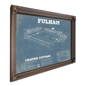 Fulham Football Club Craven Cottage Stadium Print in a Bourbon stained wood frame with antique gold corners