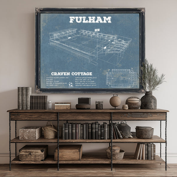 Fulham Football Club Craven Cottage Stadium Print canvas print size guide 24x18 36x24 48x36 inches