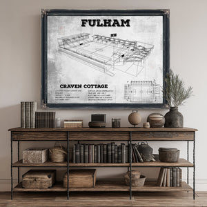 Fulham Football Club Craven Cottage Stadium Print canvas print size guide 24x18 36x24 48x36 inches