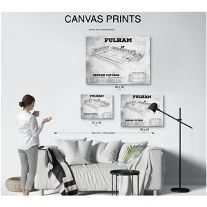 Fulham Football Club Craven Cottage Stadium Print displayed on a wall