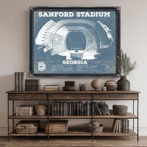 Georgia Bulldogs Football - Sanford Stadium Print canvas print size guide 24x18 36x24 48x36 inches