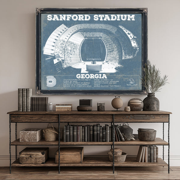 Georgia Bulldogs Football - Sanford Stadium Print canvas print size guide 24x18 36x24 48x36 inches