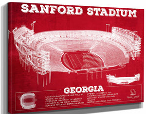 Georgia Bulldogs Football Team Colors Sanford Stadium Vintage
