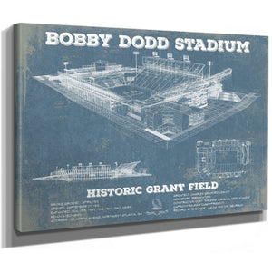Georgia Tech Yellow Jackets - Bobby Dodd Stadium at Print as a stretched canvas wrap with gallery wrapped edges