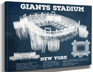 14" x 11" / Stretched Canvas Wrap Cutler West Giants Stadium - The Meadowlands New York Vintage Print