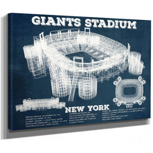 Giants Stadium - The Meadowlands New York Print as a stretched canvas wrap with gallery wrapped edges
