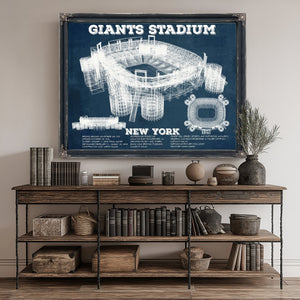 Giants Stadium - The Meadowlands New York Print canvas print size guide 24x18 36x24 48x36 inches