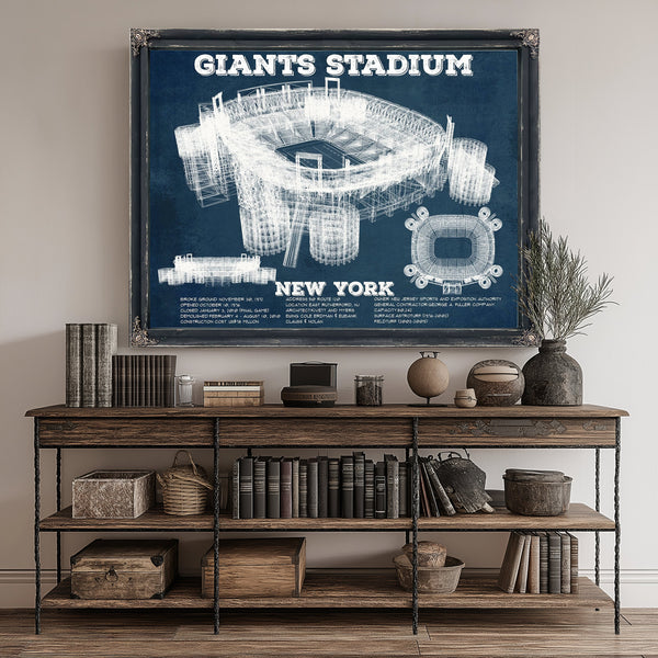 Giants Stadium - The Meadowlands New York Print canvas print size guide 24x18 36x24 48x36 inches