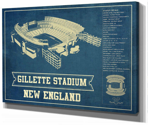14" x 11" / Stretched Canvas Wrap Cutler West Gillette Stadium New England Patriots - Vintage Football Print