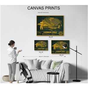 Green Bay Packers - Lambeau Field Stadium Print displayed on a wall