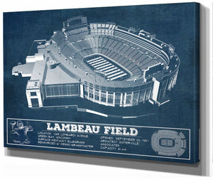 14" x 11" / Stretched Canvas Wrap Cutler West Green Bay Packers - Lambeau Field Vintage Football Print