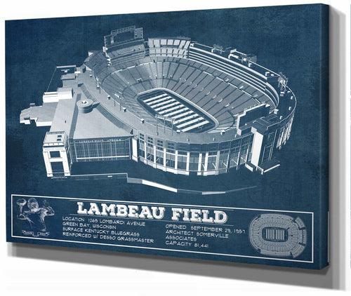14" x 11" / Stretched Canvas Wrap Cutler West Green Bay Packers - Lambeau Field Vintage Football Print