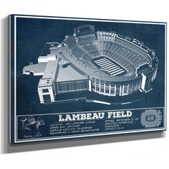 Green Bay Packers - Lambeau Field Stadium Print as a stretched canvas wrap with gallery wrapped edges