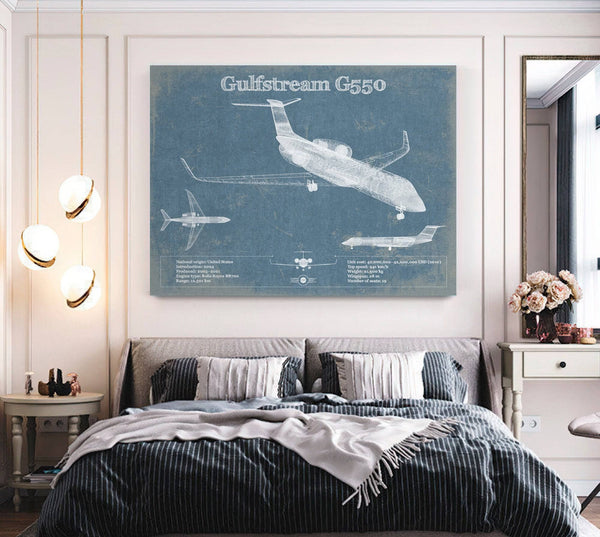 Cutler West Gulfstream G550 Jet Vintage Aviation Blueprint