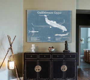 Cutler West Gulfstream G550 Jet Vintage Aviation Blueprint