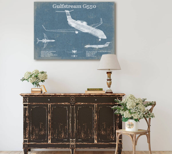 Cutler West Gulfstream G550 Jet Vintage Aviation Blueprint