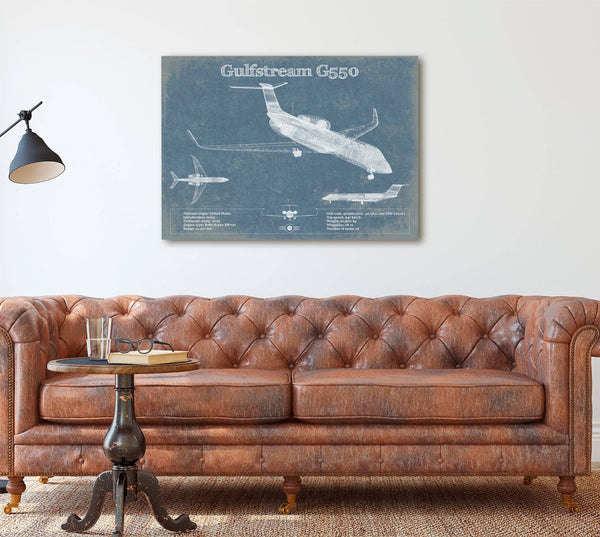 Cutler West Gulfstream G550 Jet Vintage Aviation Blueprint