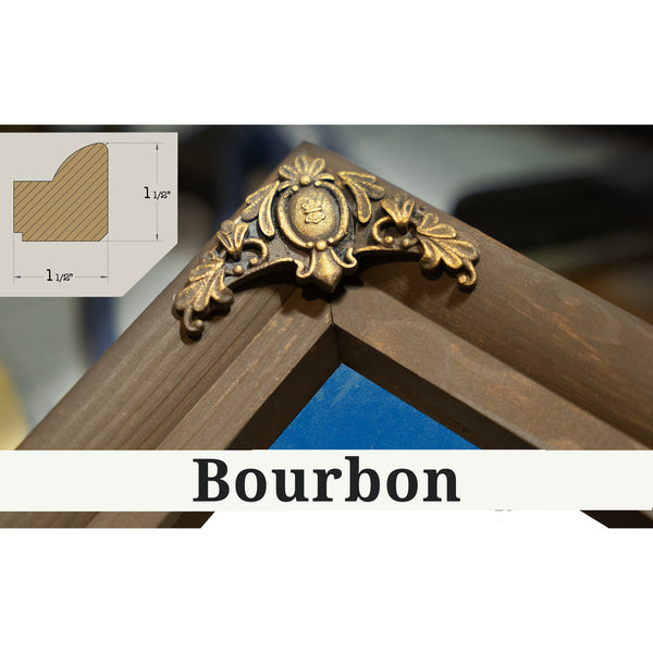 Bourbon frame corner detail, 1.5 inch ornate wood moulding, Gulfstream IV Jet Blueprint Aviation Print