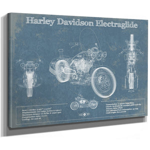 Harley Davidson ElectraGlide Print as a stretched canvas wrap with gallery wrapped edges