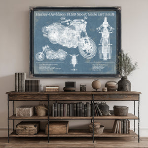2018 Harley-Davidson FLSB Sport Glide 107 Print canvas print size guide 24x18 36x24 48x36 inches