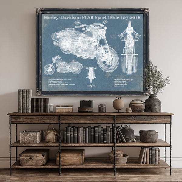 2018 Harley-Davidson FLSB Sport Glide 107 Print canvas print size guide 24x18 36x24 48x36 inches