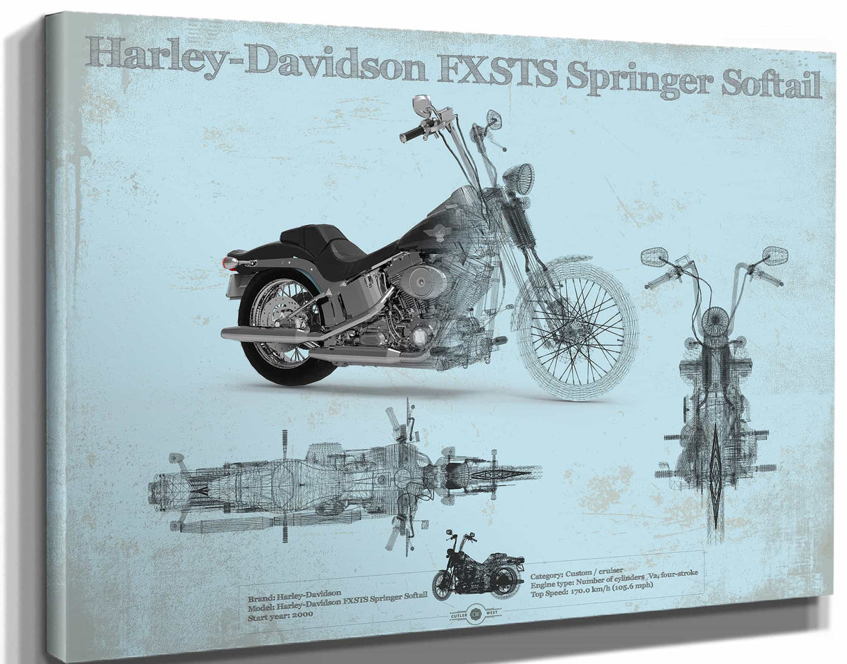 Harley-Davidson FXSTS Springer Softail Blueprint Motorcycle Patent 