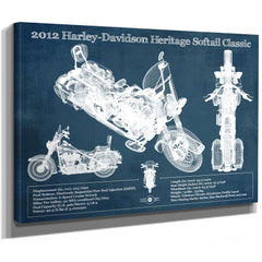 2012 Harley Davidson Heritage Softail Print as a stretched canvas wrap with gallery wrapped edges