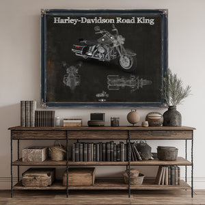 Harley-Davidson Road King Print canvas print size guide 24x18 36x24 48x36 inches