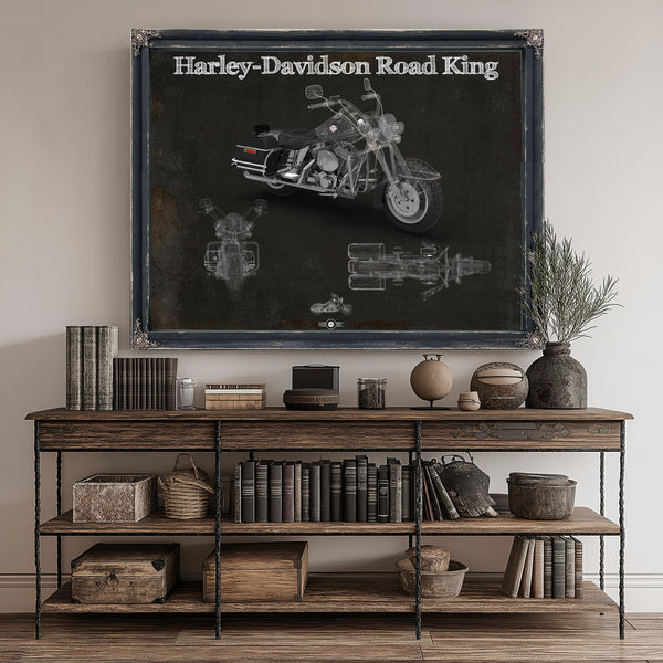 Harley-Davidson Road King Print canvas print size guide 24x18 36x24 48x36 inches