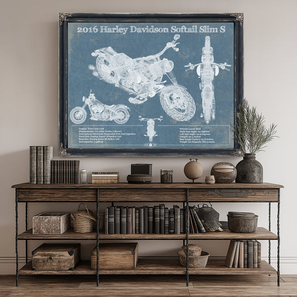 Harley-Davidson Softail Slim S Print canvas print size guide 24x18 36x24 48x36 inches